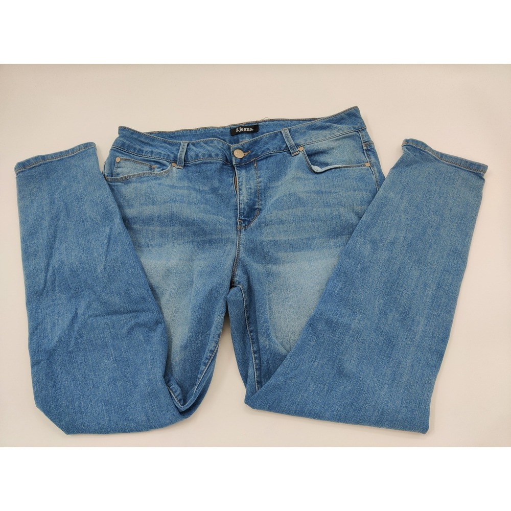 D.jeans Womens Medium‎ Wash Skinny Denim Jeans Blue Stretch Size 36x28